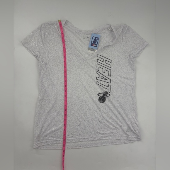 adidas White Miami Heat V-Neck Tee - Picture 7 of 8